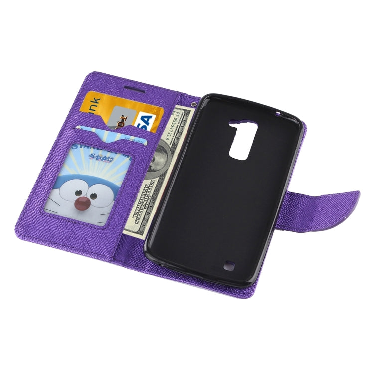 For LG K10 Cross Texture Leather Case with Holder & Card Slots & Wallet