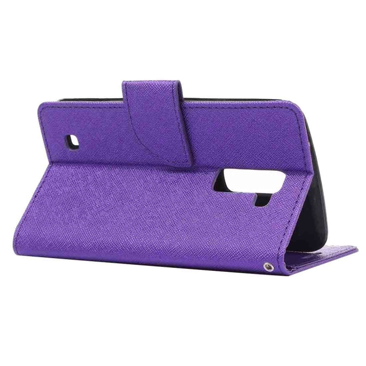 For LG K10 Cross Texture Leather Case with Holder & Card Slots & Wallet