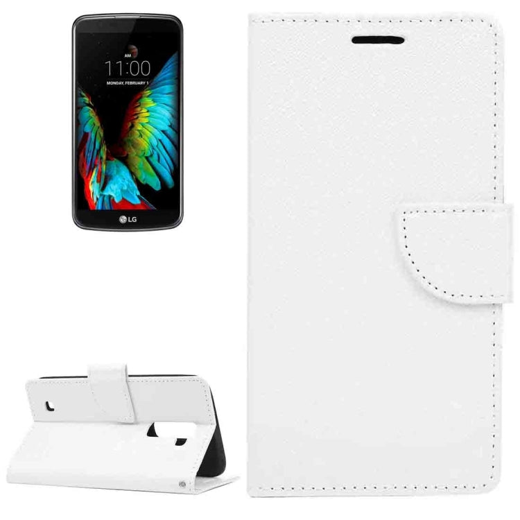 For LG K10 Cross Texture Leather Case with Holder & Card Slots & Wallet