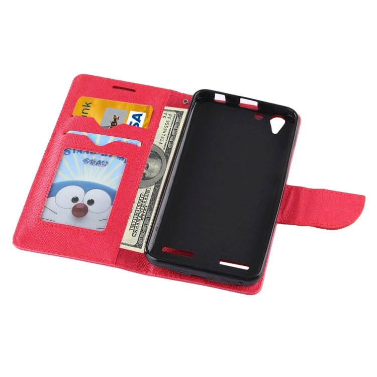 For Lenovo  Vibe K5 Cross Texture Leather Case with Holder & Card Slots & Wallet