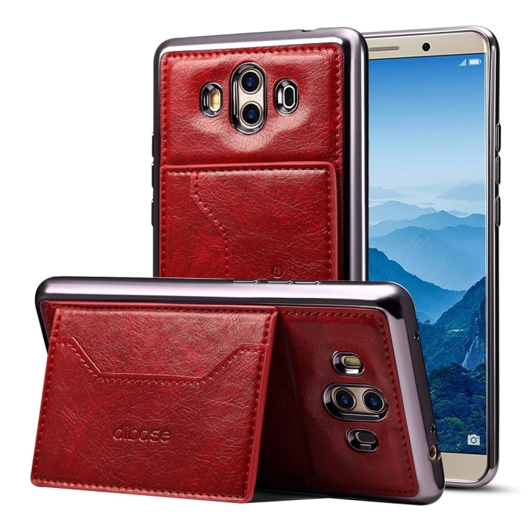 Dibase for  Huawei Mate 10 Electroplating TPU Leather Texture Protective Leather Case with Holder & Card Slots & Lanyard