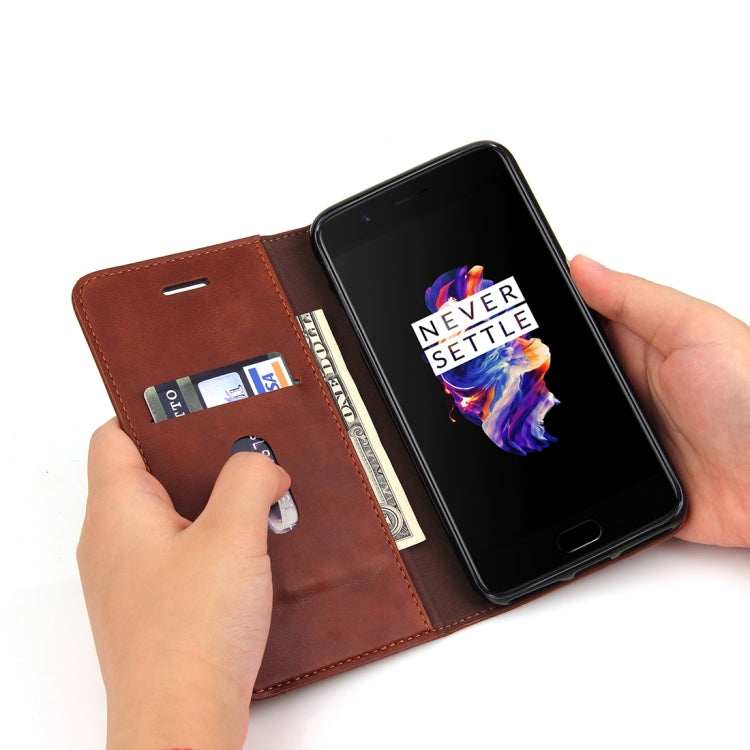 For OnePlus 5 Crazy Horse Texture Horizontal Flip Case with Holder & Card Slot & Wallet