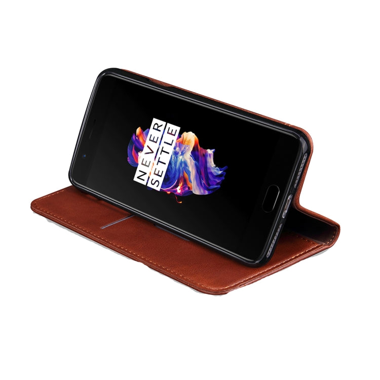For OnePlus 5 Crazy Horse Texture Horizontal Flip Case with Holder & Card Slot & Wallet