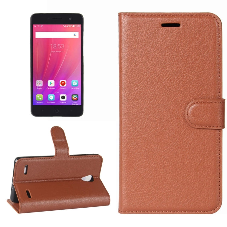 For ZTE  Blade A521 Litchi Texture Horizontal Flip Leather Case with Holder & Card Slots & Wallet