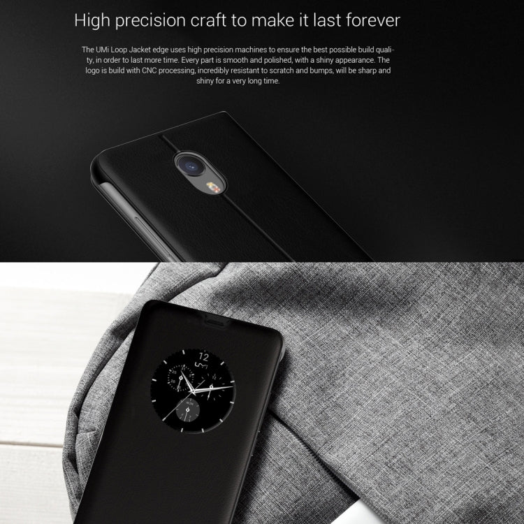 For UMI  Plus (MPH1864) Horizontal Flip Smart Cover Leather Case with Call Display ID(Black)