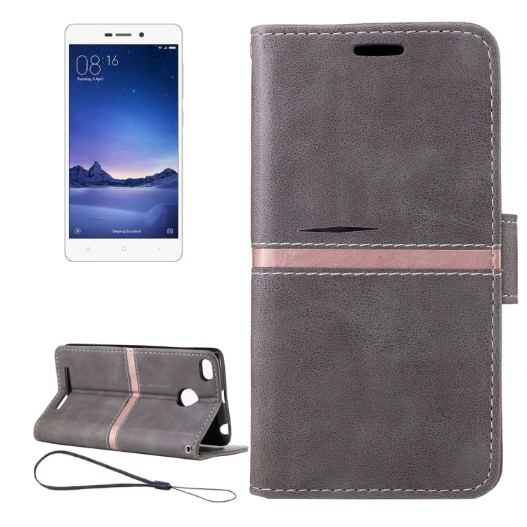 For Xiaomi  Redmi 3S Crazy Horse Texture Horizontal Flip PU Leather Case with Holder & Card Slots & Wallet & Photo Frame & Lanyard