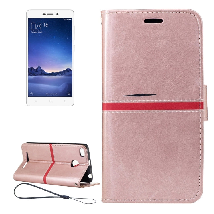 For Xiaomi  Redmi 3S Crazy Horse Texture Horizontal Flip PU Leather Case with Holder & Card Slots & Wallet & Photo Frame & Lanyard