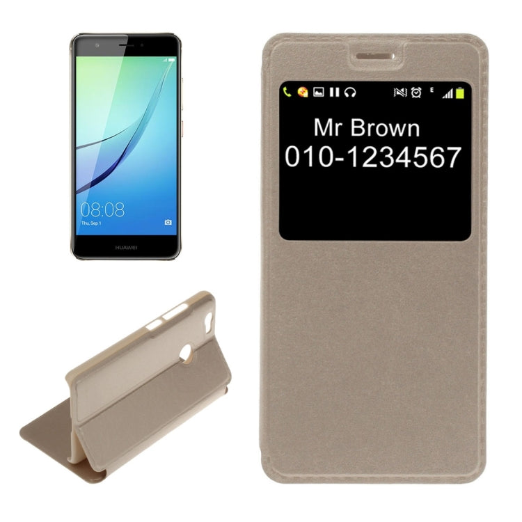 For Huawei  nova Plain Weave Texture Horizontal Flip Leather Case with Holder & Call Display ID