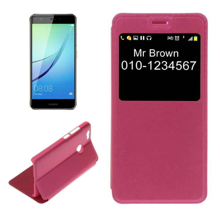 For Huawei  nova Plain Weave Texture Horizontal Flip Leather Case with Holder & Call Display ID