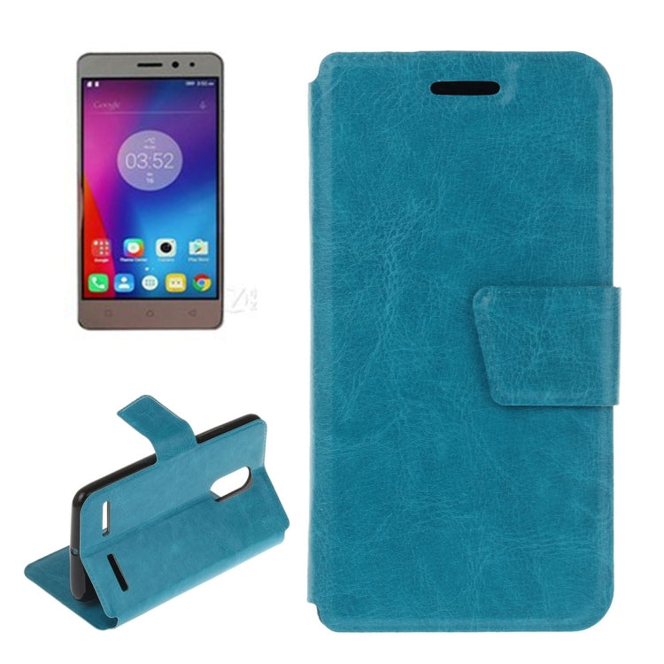 For Lenovo  K6 Crazy Horse Texture Horizontal Flip Leather Case with Holder & Card Slots
