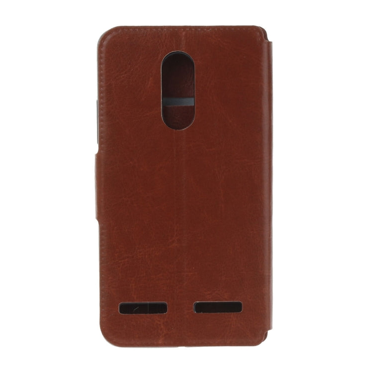 For Lenovo  K6 Crazy Horse Texture Horizontal Flip Leather Case with Holder & Card Slots