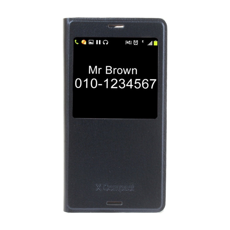 For Sony Xperia X Compact Litchi Texture Horizontal Flip Leather Case with Call Display ID