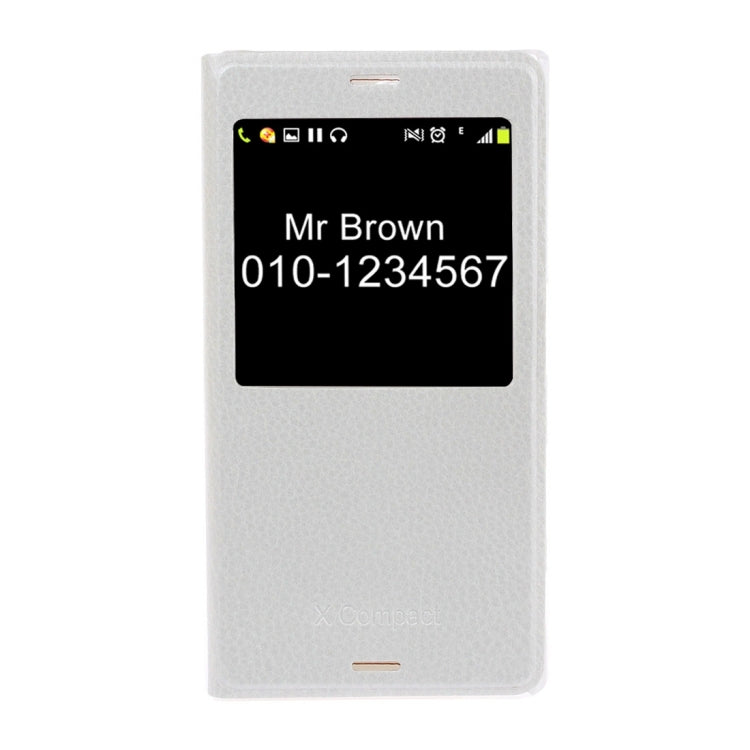 For Sony Xperia X Compact Litchi Texture Horizontal Flip Leather Case with Call Display ID