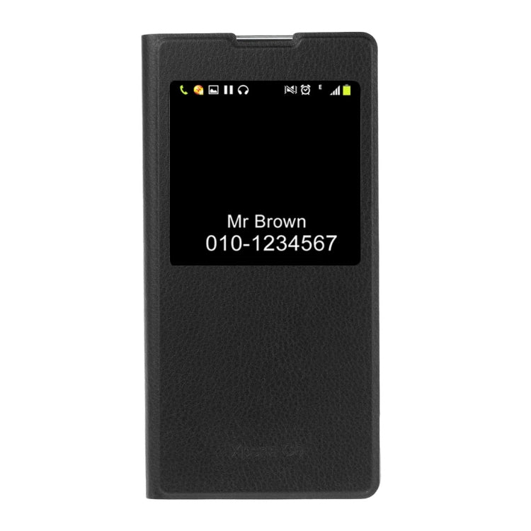 For Sony Xperia C6 Litchi Texture Horizontal Flip Leather Case with Call Display ID