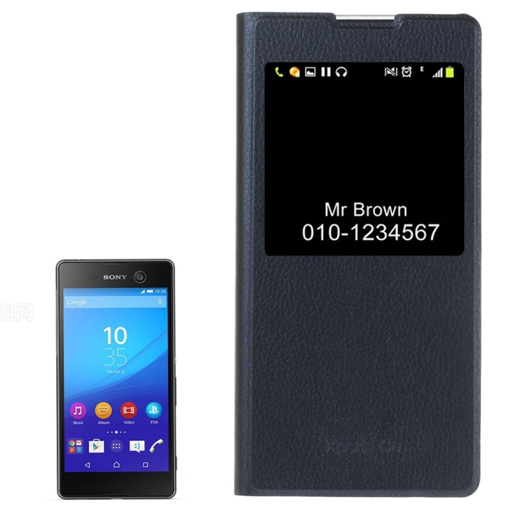 For Sony Xperia C6 Litchi Texture Horizontal Flip Leather Case with Call Display ID