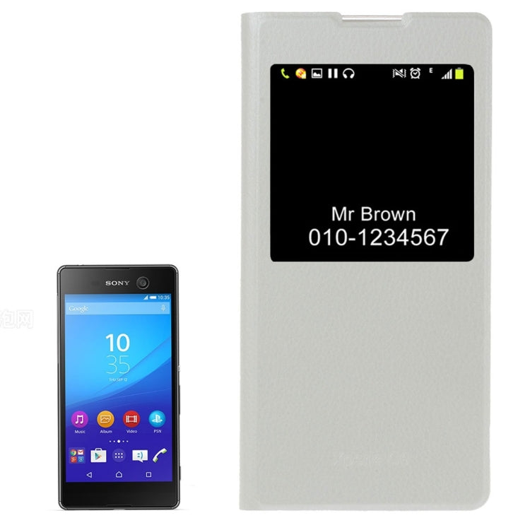 For Sony Xperia C6 Litchi Texture Horizontal Flip Leather Case with Call Display ID