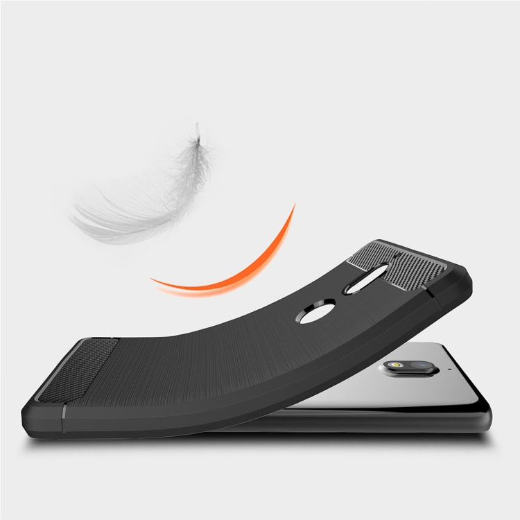 For Nokia 7 Brushed Carbon Fiber Texture TPU Shockproof Anti-slip Soft Protective Back Cover Case