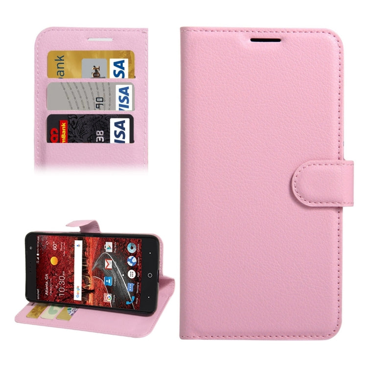 For ZTE  Grand X 4 Litchi Texture Horizontal Flip Leather Case with Holder & Card Slots & Wallet