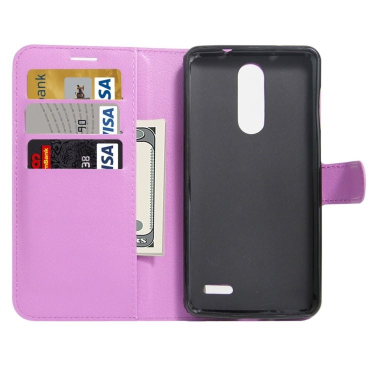 For ZTE  Grand X 4 Litchi Texture Horizontal Flip Leather Case with Holder & Card Slots & Wallet