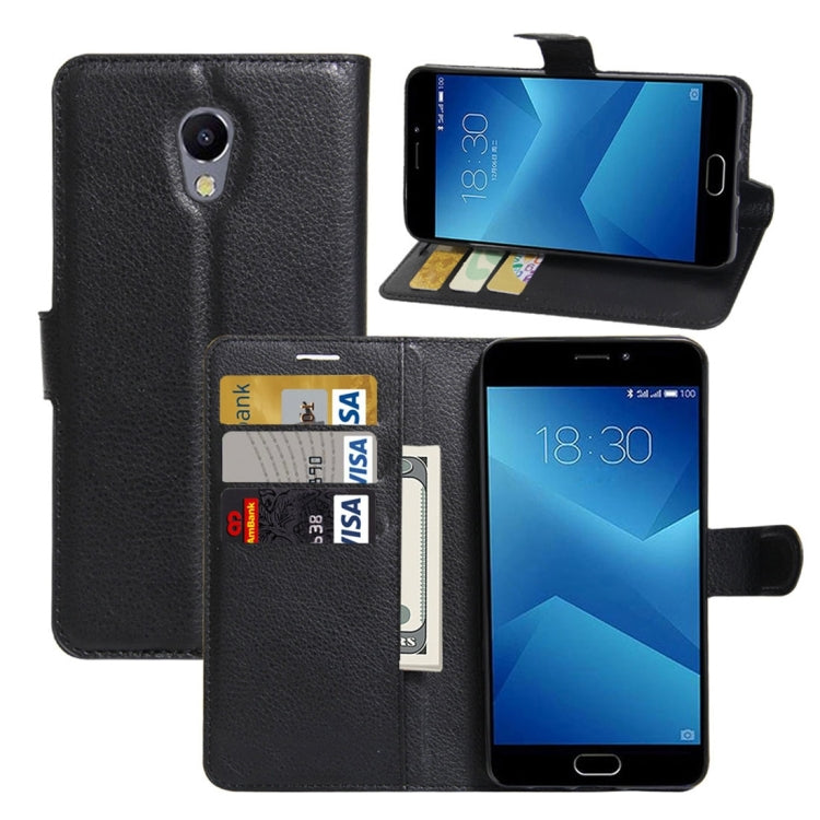 For Meizu  M5 Note Litchi Texture Horizontal Flip Leather Case with Holder & Card Slots & Wallet