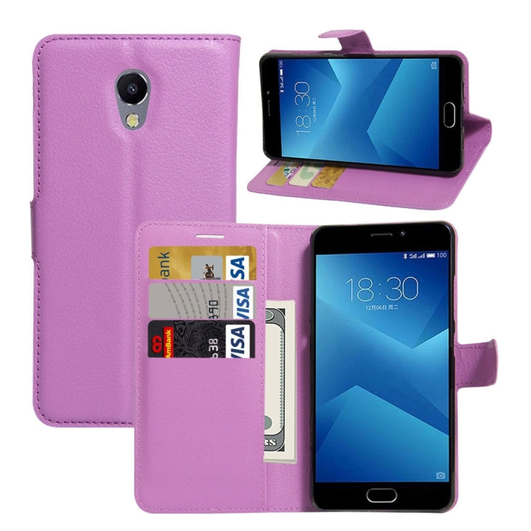 For Meizu  M5 Note Litchi Texture Horizontal Flip Leather Case with Holder & Card Slots & Wallet