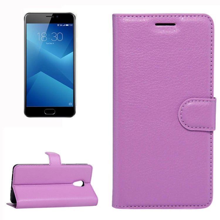 For Meizu  M5 Note Litchi Texture Horizontal Flip Leather Case with Holder & Card Slots & Wallet