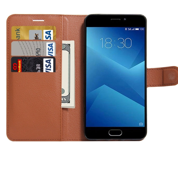 For Meizu  M5 Note Litchi Texture Horizontal Flip Leather Case with Holder & Card Slots & Wallet