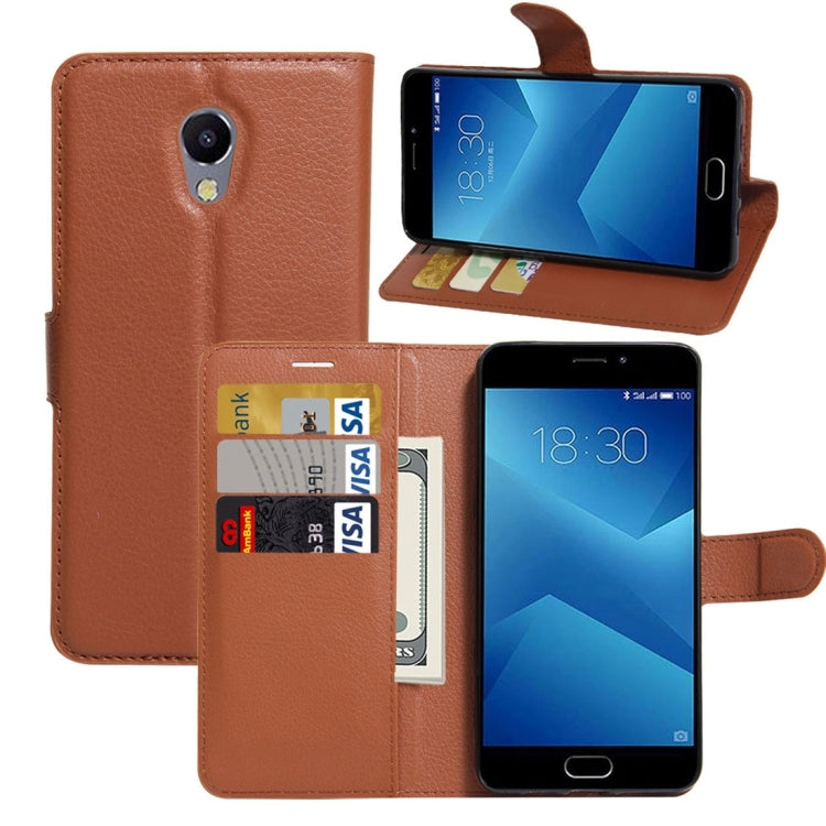 For Meizu  M5 Note Litchi Texture Horizontal Flip Leather Case with Holder & Card Slots & Wallet
