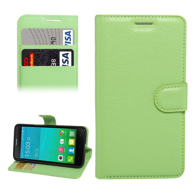 For Alcatel One Touch Idol X+ / 6043D Litchi Texture Horizontal Flip Leather Case with Holder & Card Slots & Wallet