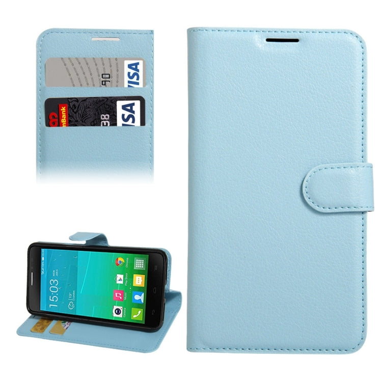 For Alcatel One Touch Idol X+ / 6043D Litchi Texture Horizontal Flip Leather Case with Holder & Card Slots & Wallet