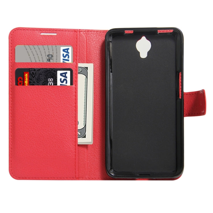 For Alcatel One Touch Idol X+ / 6043D Litchi Texture Horizontal Flip Leather Case with Holder & Card Slots & Wallet