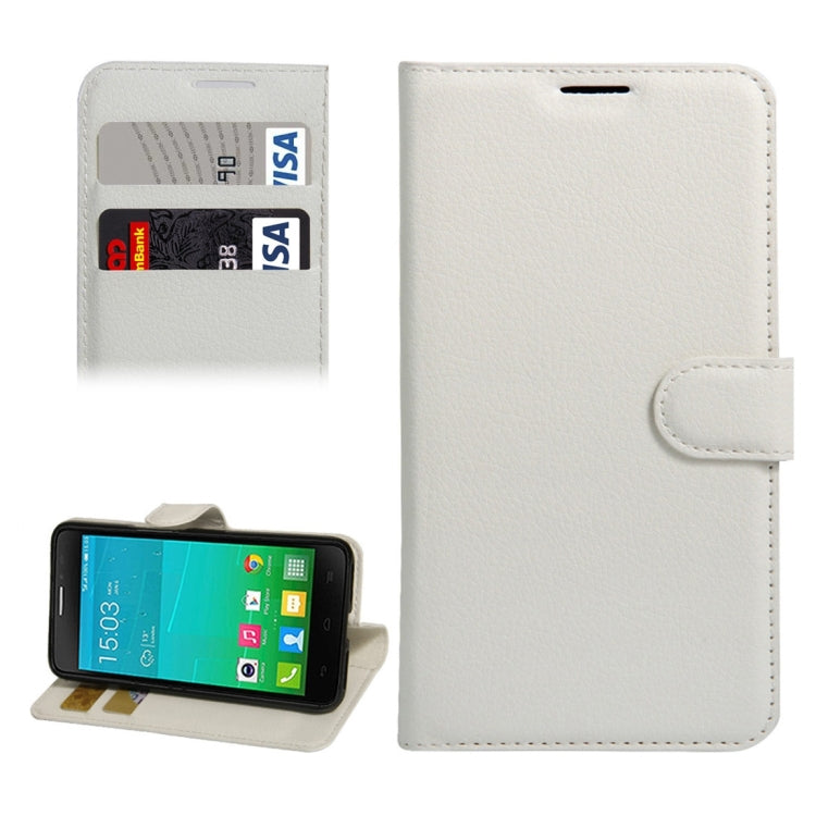 For Alcatel One Touch Idol X+ / 6043D Litchi Texture Horizontal Flip Leather Case with Holder & Card Slots & Wallet