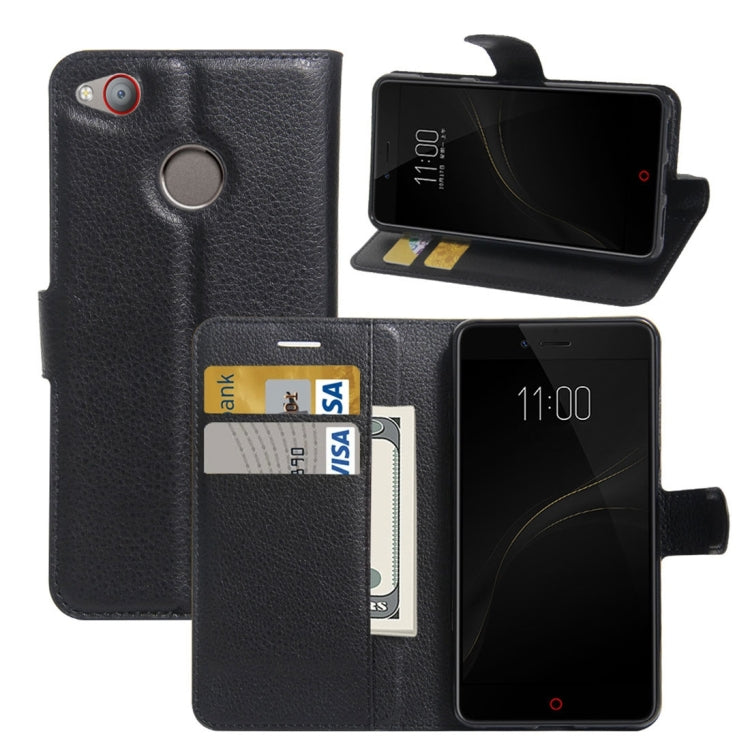 For ZTE  Nubia Z11 MiniS Litchi Texture Horizontal Flip Leather Case with Holder & Card Slots & Wallet