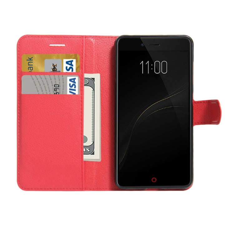 For ZTE  Nubia Z11 MiniS Litchi Texture Horizontal Flip Leather Case with Holder & Card Slots & Wallet