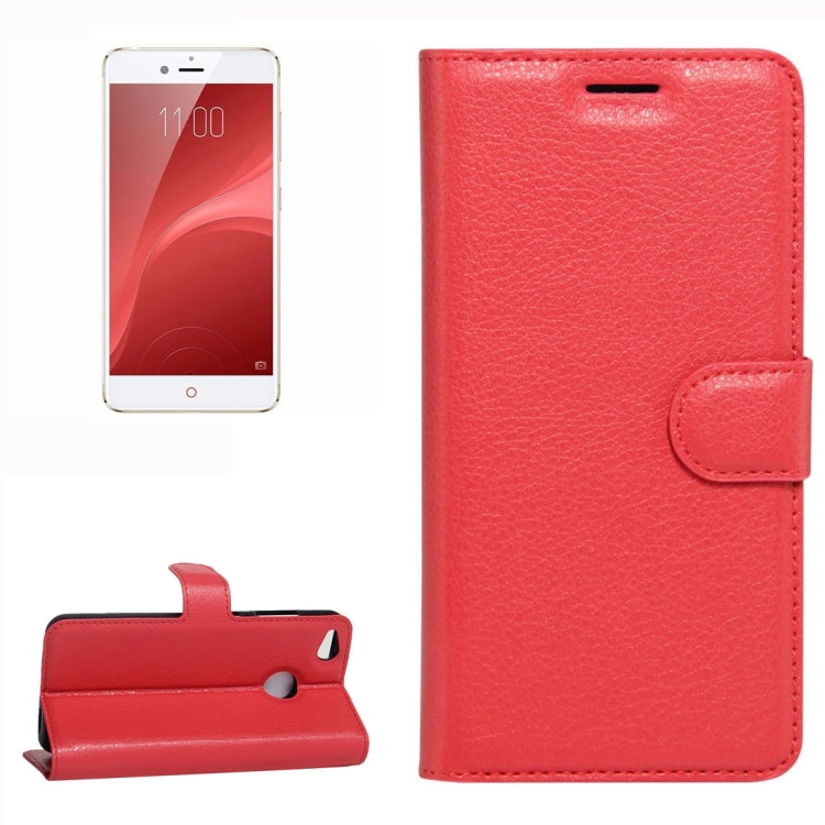 For ZTE  Nubia Z11 MiniS Litchi Texture Horizontal Flip Leather Case with Holder & Card Slots & Wallet