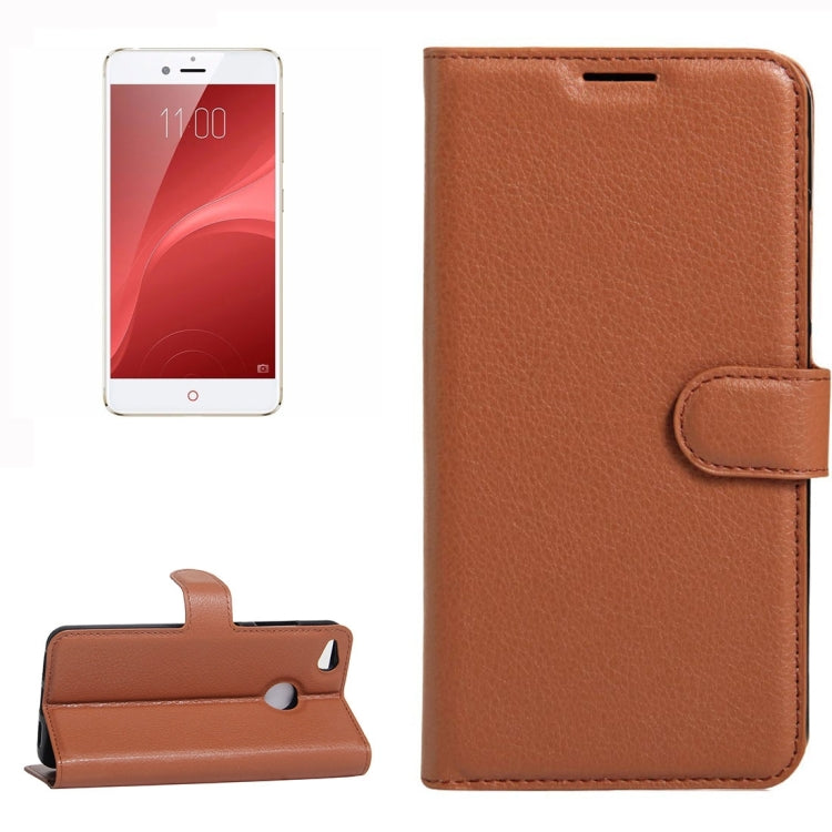 For ZTE  Nubia Z11 MiniS Litchi Texture Horizontal Flip Leather Case with Holder & Card Slots & Wallet