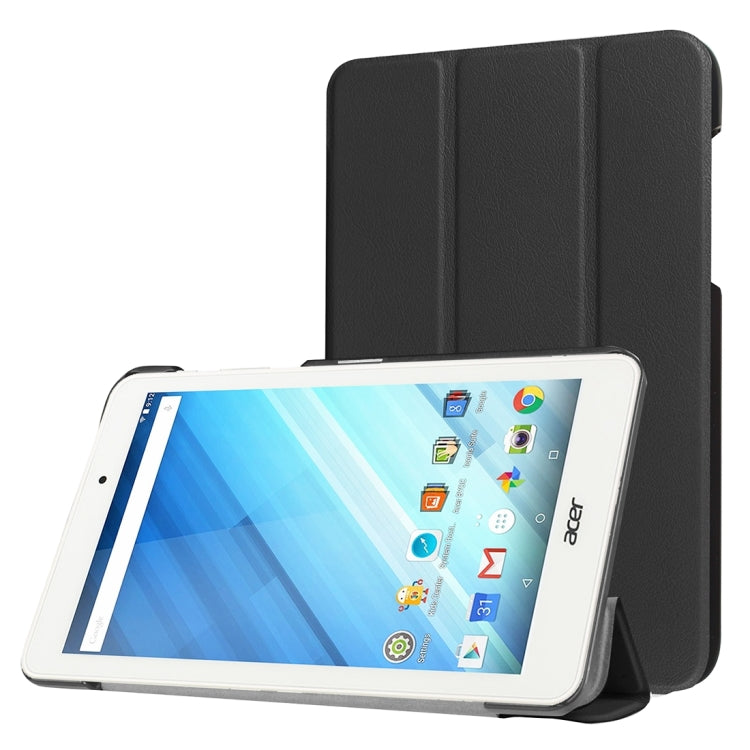 For Acer Iconia One 8 / B1-850 Custer Texture Horizontal Flip Solid Color Leather Case with Three-folding Holder