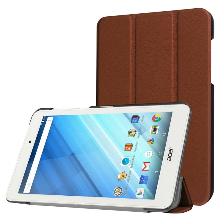 For Acer Iconia One 8 / B1-850 Custer Texture Horizontal Flip Solid Color Leather Case with Three-folding Holder