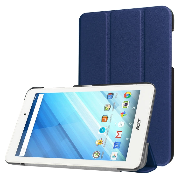 For Acer Iconia One 8 / B1-850 Custer Texture Horizontal Flip Solid Color Leather Case with Three-folding Holder