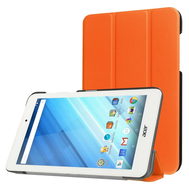 For Acer Iconia One 8 / B1-850 Custer Texture Horizontal Flip Solid Color Leather Case with Three-folding Holder