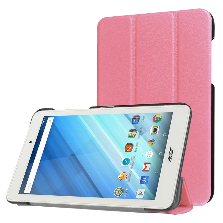 For Acer Iconia One 8 / B1-850 Custer Texture Horizontal Flip Solid Color Leather Case with Three-folding Holder