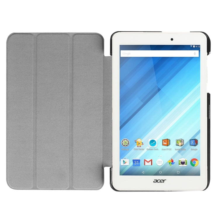 For Acer Iconia One 8 / B1-850 Custer Texture Horizontal Flip Solid Color Leather Case with Three-folding Holder