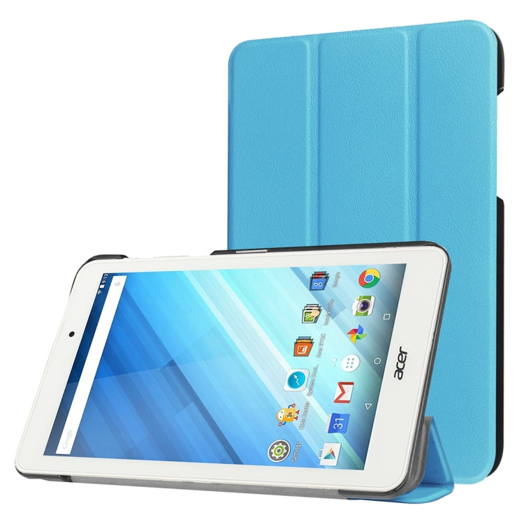For Acer Iconia One 8 / B1-850 Custer Texture Horizontal Flip Solid Color Leather Case with Three-folding Holder