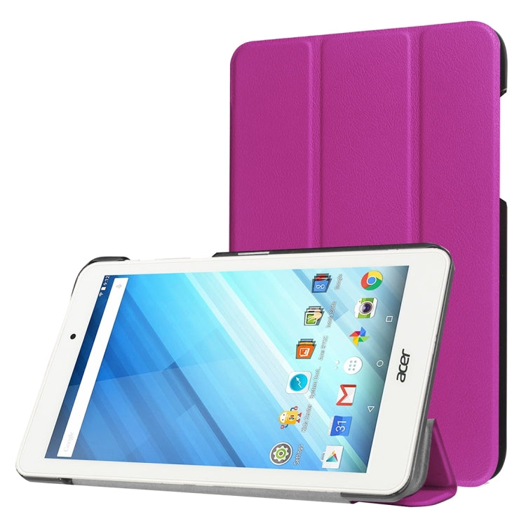 For Acer Iconia One 8 / B1-850 Custer Texture Horizontal Flip Solid Color Leather Case with Three-folding Holder