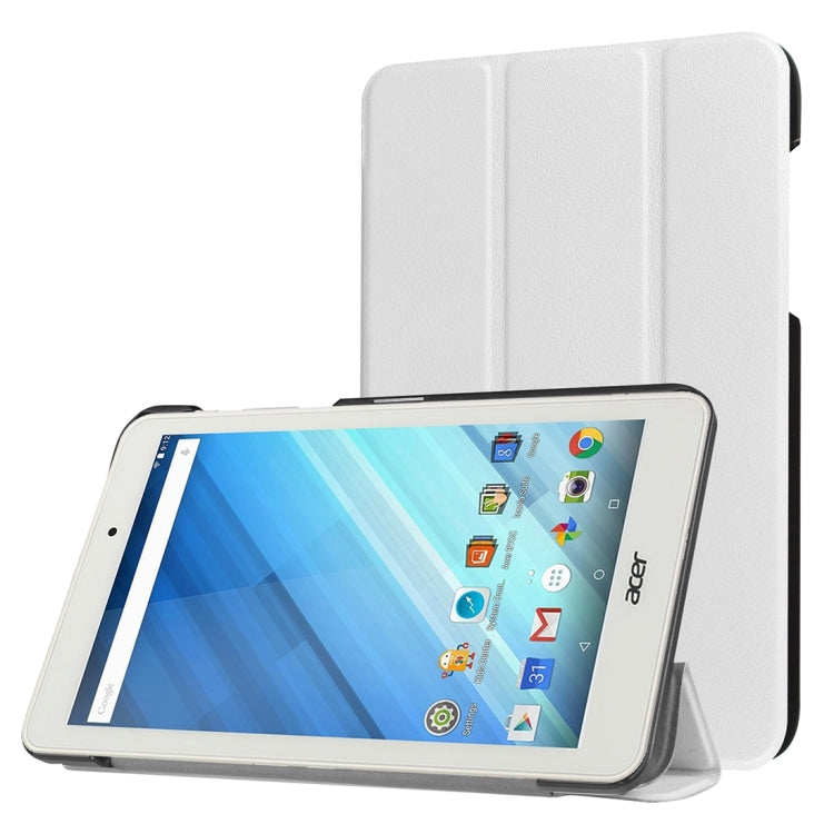 For Acer Iconia One 8 / B1-850 Custer Texture Horizontal Flip Solid Color Leather Case with Three-folding Holder