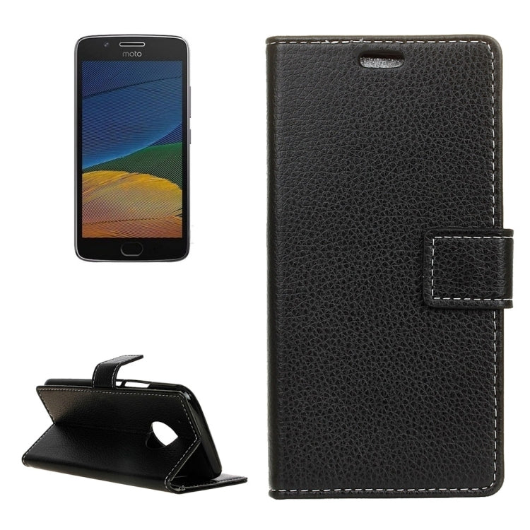For Motorola Moto G (5th Gen.) Litchi Texture Horizontal Flip Leather Case with Holder & Card Slots & Wallet & Photo Frame