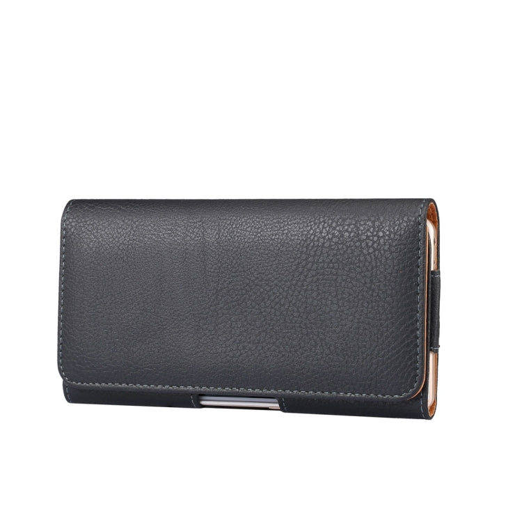 Universal Litchi Texture Vertical Flip PU Leather Case / Waist Bag for Xiaomi and 6.4 Inch Smart Phone (Black)
