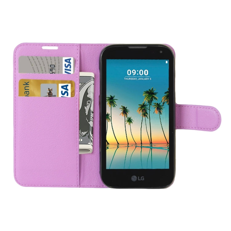 For LG K3 (2017) Litchi Texture Horizontal Flip Leather Case with Holder & Card Slots & Wallet