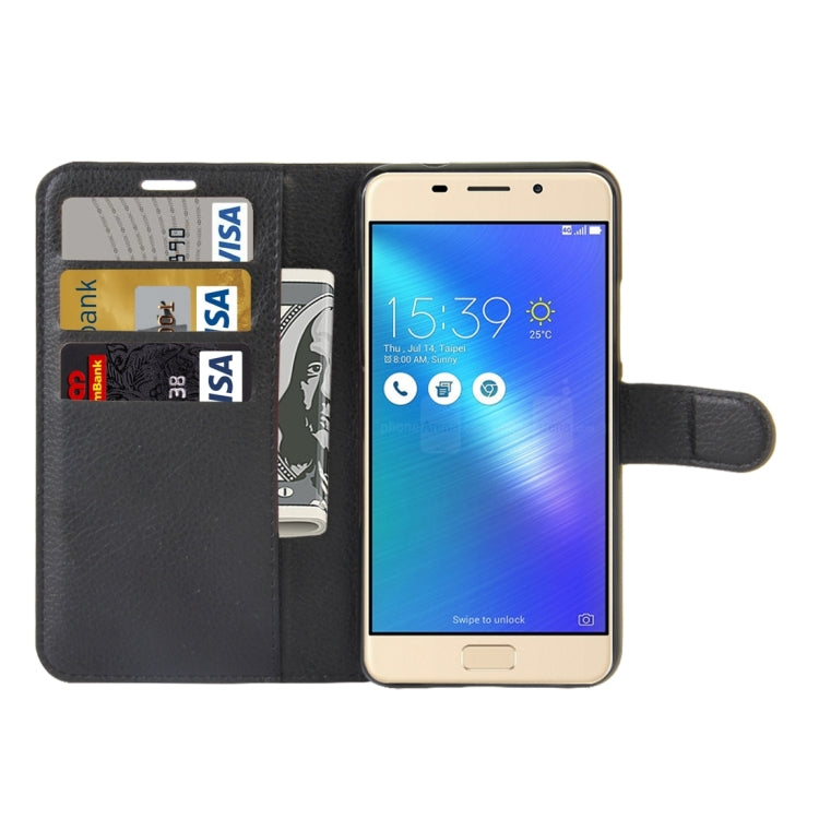 For ASUS ZenFone 3s Max (ZC521TL)  Litchi Texture Horizontal Flip Leather Case with Holder & Card Slots & Wallet
