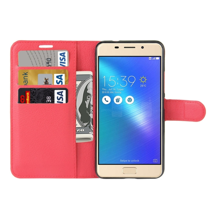For ASUS ZenFone 3s Max (ZC521TL)  Litchi Texture Horizontal Flip Leather Case with Holder & Card Slots & Wallet